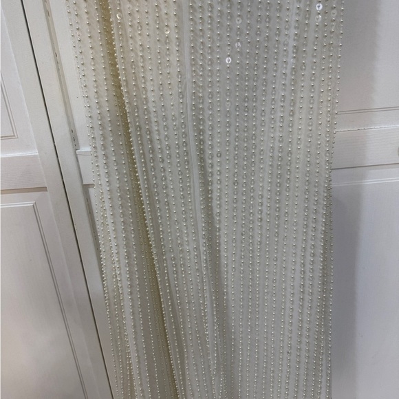 NWT | Mac Duggal 93735 White Pearl Soft Tie One Shoulder Gown Size 10 - Picture 10 of 14